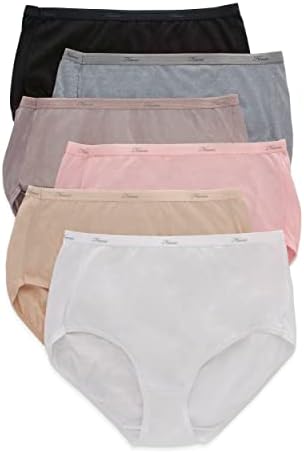 Hanes Women's High-Waisted Brief Panties, 6-Pack, Moisture-Wicking Cotton Brief Underwear (Colors May Vary)