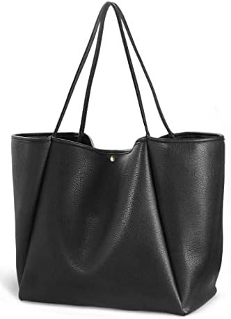 HOXIS Oversize Pu Leather Tote Women Weekender Bag Shopper Handbag Travel Purse