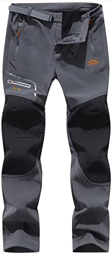 BenBoy Men's Snow Ski Outdoor Waterproof Windproof Fleece Cargo Hiking Pants