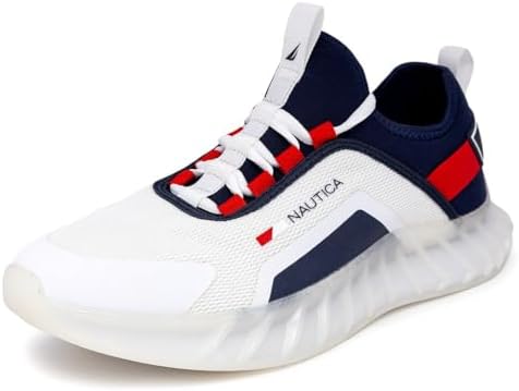 Nautica Men's Casual Fashion Sneakers – Lightweight Lace-Up Athletic Walking Shoes for Gym & Tennis, Comfortable