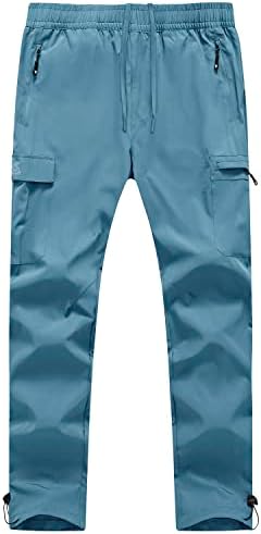 BGOWATU Hiking Pants for Men, Water Resistant Stretch Cargo Pants, Lightweight Quick Dry Outdoor Fishing Pants
