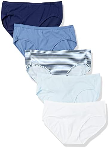 Hanes Ultimate Women's Hipster Panties 5-Pack, Moisture-Wicking Hipster Briefs, Hipster Underwear, 5-Pack (Colors May Vary)