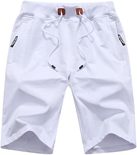 QPNGRP Mens Shorts Casual Drawstring Zipper Pockets Elastic Waist