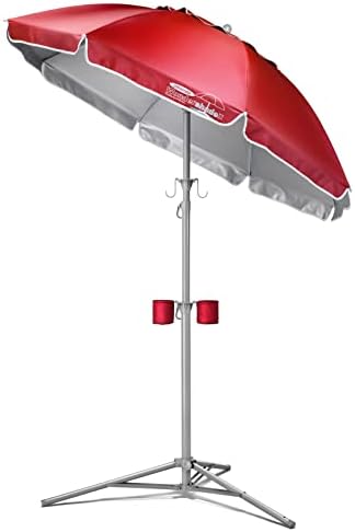 Wondershade Portable Sun Shade Umbrella, Lightweight Adjustable Instant Sun Protection - Red