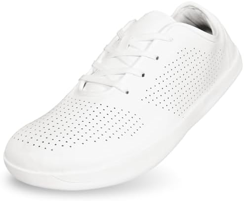 ZVC Barefoot Shoes Men Women Wide Toe Box Shoes Minimalist Zero Drop Sole Footwear, Fashion Sneakers Breathable PU Leather Casual Walking Shoes