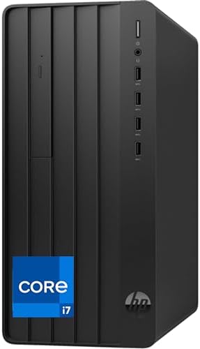 HP 290 G9 Pro Tower Desktop, i7-12700K, 32GB RAM, 1TB NVMe SSD, USB C, HDMI, VGA, Wi-Fi, Bluetooth, DVDRW, Windows 11 Pro, Black Computer
