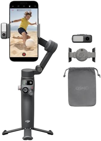 DJI Osmo Mobile 7P Gimbal Stabilizer for iPhone, Android, Native Tracking, Lighting, 3-Axis Phone Gimbal, Quick Launch, One-Tap Edit, Built-in Extension Rod & Tripod, 10hrs Use, Phone Charging
