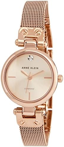 Anne Klein Women's Diamond-Accented Mesh Bracelet Watch