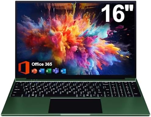 16 inch Laptop, 12GB RAM 256GB Storage Laptop Computer, 5305U Processor, 1920x1200 IPS FHD Display, WiFi, Bluetooth, Webcam, Type-C, 38Wh Battery