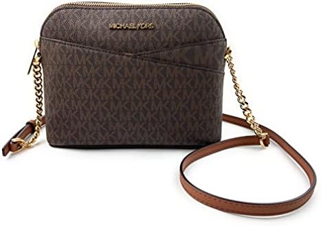 Michael Kors Jet Set Medium Crossbody Leather Handbag (BROWN)