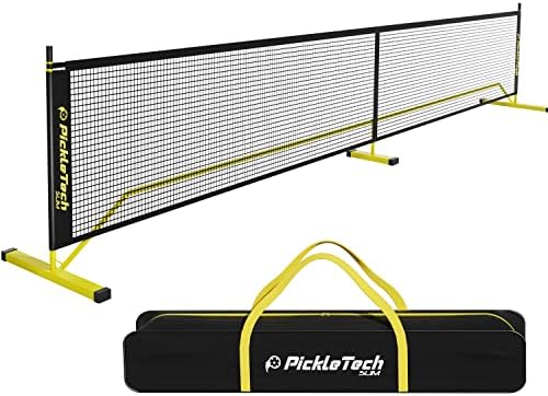 4.0 Slim Version Portable Pickleball Nets Outdoor Game 22 FT Pickleball Net-USAPA Regulation Size-Pickle Ball Net System with Carrying Bag for Driveway