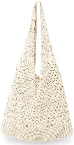 hatisan Crochet Bags for Women - Summer Beach Tote, Aesthetic Hippie Knit Bag