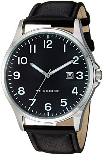 Amazon Essentials Men's Easy to Read Strap Watch