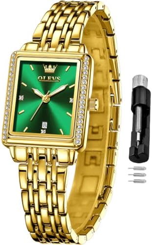 OLEVS Silver Watch for Women Dress Analog Small Female Watch Stainless Steel Waterproof Luminous Diamond Fashion Watch for Lady