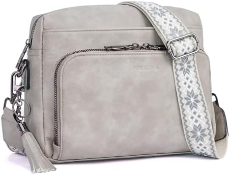 POIUGOYA Crossbody Purses for Women Trendy,Vegan Leather Medium Crossbody Bag,Women's Crossbody Travel Purse Built in Wallet