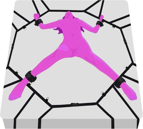 BDSM Sex Bed Bondage Restraints Kit Toys Straps Set Cuffs Fuzzy Sex Handcuffs Hand Cuff Bracelets Set for Women Adults Bedroom Couples Thigh Restraints Sex Ties for Ankles and Wrists Bar Sweater