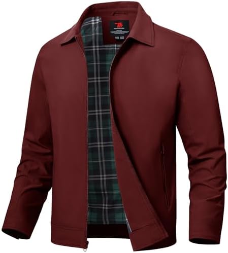 TBMPOY Men's Lightweight Jackets Casual Windbreaker Stylish Light Fall Spring Golf Work Dress Business