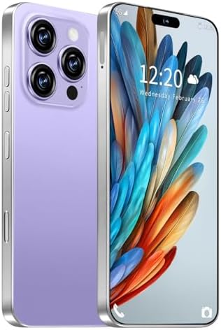Huness I16 ProMAX Smartphone Unlocked Cell Phone,6.99" HD Screen Unlocked Phone,8+256GB Android 13 with 128GB Memory Card,Face ID/Dual SIM/5G/Fingerprint Button Unlock/Photos/GPS (Purple)