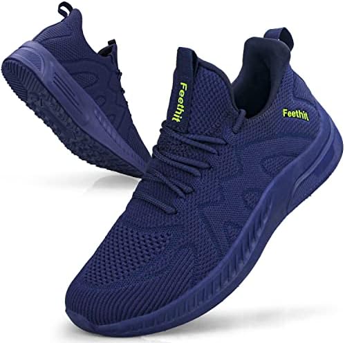 Feethit Mens Non Slip Walking Sneakers Lightweight Breathable Slip on Running Shoes Athletic Gym Tennis Shoes for Men