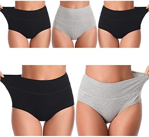 UMMISS Womens Underwear,Cotton High Waist Underwear for Women Full Coverage Soft Comfortable Briefs Panty Multipack