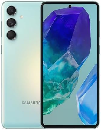 SAMSUNG Galaxy M55 5G Dual SIM (256GB, 8GB) 6.7" 120Hz AMOLED, Snapdragon 7, 50MP 4K Camera, 4G Volte (GSM Unlocked for T-Mobile, Global) International Model M556E/DS (25W Fast Charger Bundle, Green)