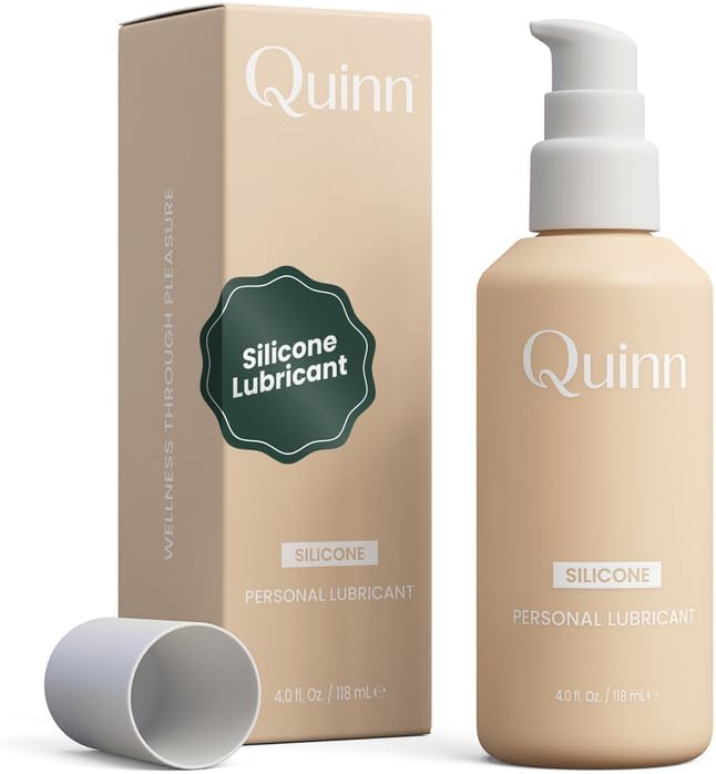 Quinn Wellness 4oz Silicone-Based Personal Lube, Organic Hypoallergenic & Hydrating Lubricant for Her, Him & Couples, Unscented Moisturizing Lubrication