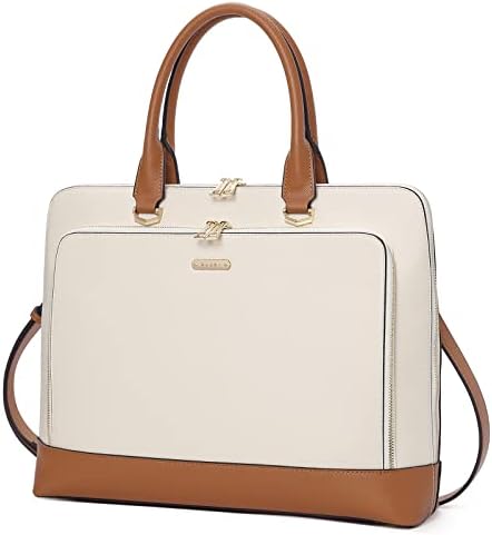 CLUCI Leather Briefcase for Women 15.6 Inch Laptop Business Computer Ladies Stylish Work Handbags Shoulder Bag