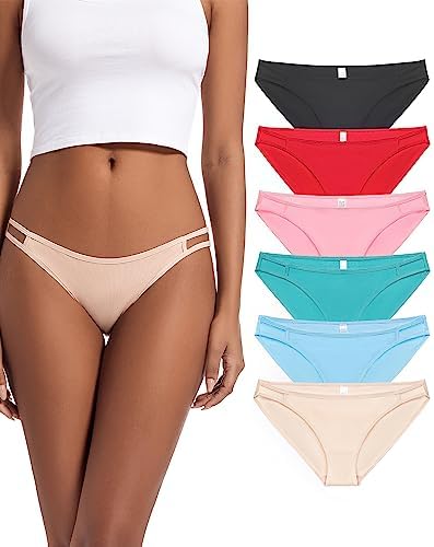 Jo & Bette String Bikini Underwear for Women - Bikini Panties - Cotton Underwear Tango Hipster Soft Sexy 6 Pack