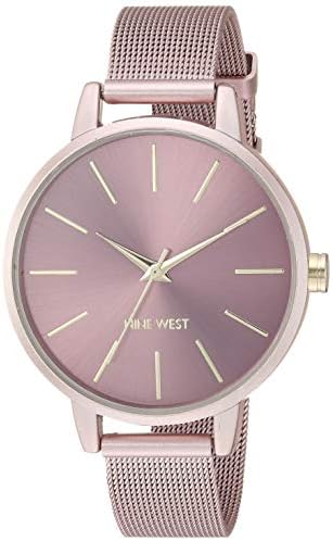 Nine West Women's NW/2280PKPK Pink Mesh Bracelet Watch