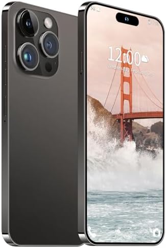 Huness I14 Pro MAX Smartphone Unlocked Cell Phone, Battery 6800mAh 6.82" HD Screen Unlocked Phones, 6+256GB Android 13 with 128GB Memory Card, Dual SIM/Fingerprint Lock/Face ID/GPS (Black)