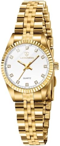 Watches for Women, Small Gold Womens Watches, Stainless Steel Ladies Wrist Watches, Waterproof Analog Watch with Luminous and Japanese Quartz Movement, Dainty Dress Watch, Gifts for Women