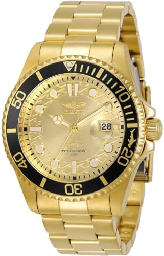 Invicta Mens Pro Diver Quartz Watch, Gold, 30025