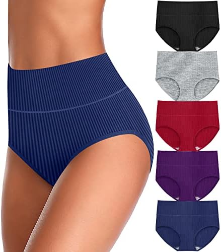 UMMISS Womens Underwear Cotton High Waisted Tummy Control Panties Plus Size Full Coverage Ladies Briefs