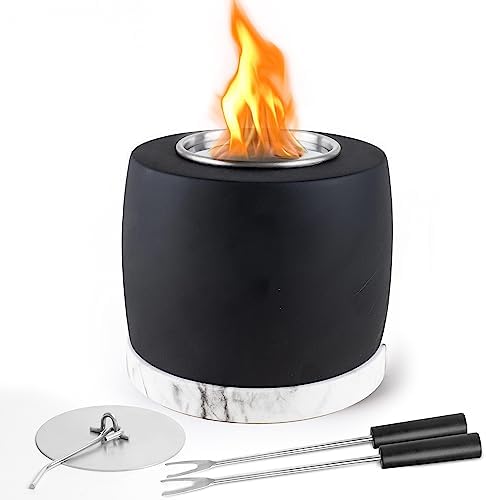 Tabletop Fire Pit, Table Top Fire Bowl with 2 Roasting Sticks | Small Fire Pit, Patio Décor -Portable Fire Pit for Camping and Hiking | Smores Kit