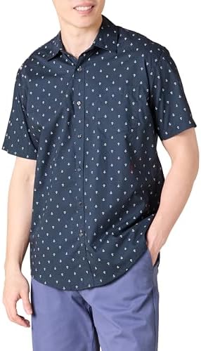 Amazon Essentials Men's Regular-Fit Short-Sleeve Print Shirt