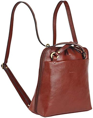 Banuce Full Grain Italian Leather Convertible Backpack Purse for Women Small Backpack Bag for 9.7 Inch iPad Brown