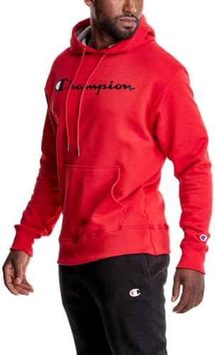 Champion Men's Powerblend Fleece Hoodie Sweatshirt with Script Logo (Regular and Big & Tall)