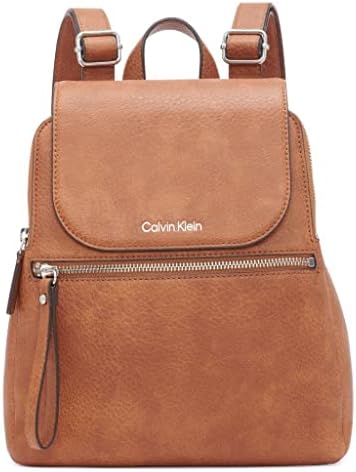 Calvin Klein Reyna Novelty Key Item Flap Backpack, Caramel Mix