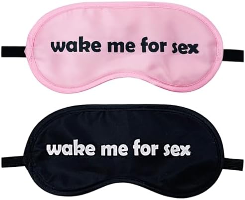 2PCS/Pack Wake Me for Sex Sleep Eye Masks for Women Men Blindfolds for Adults Play Light Blocking Blackout Sleeping Night Travel Gifts Pink Black