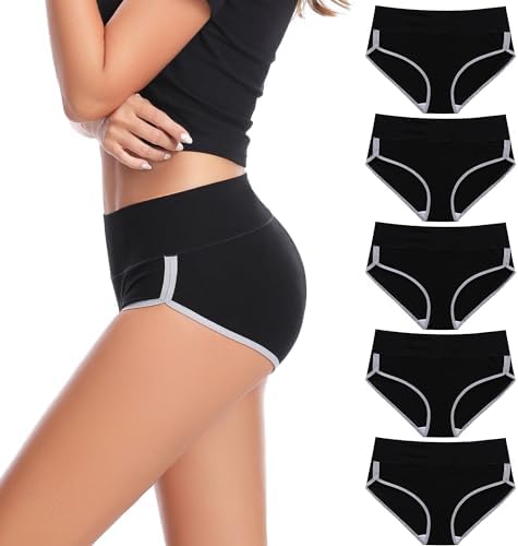 CAILECOTTON Womens Underwear Cotton Briefs for Women Plus Size Panties for Women Pack 2/5