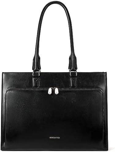 BOSTANTEN Leather Briefcase for Women Vintage 15.6 inch Laptop Bag for Women Business Tote Shoulder Handbag