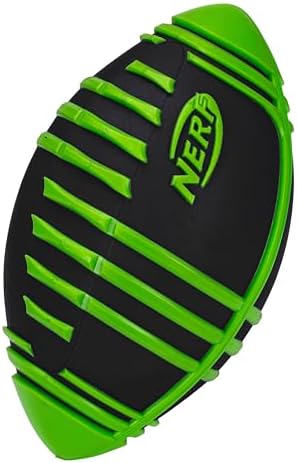 Nerf Weather Blitz Foam Football for All-Weather Play - Easy-to-Hold Grips – Great for Indoor and Outdoor Games - Green