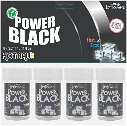 Hot Ball Set - Power Black - Warm and Refresh The Skin with Cinnamon, Eucalyptus and Mint - Hot Flowers - Brazilian Ball for Women and Mens (Pack w 4)