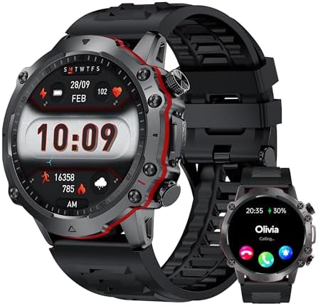 Pro Smart Watch for Men and Women- AMOLED 1.43”, IP68, Waterproof,100+ Sports | Fitness Activity Tracker | Extra Long Battery | Blood Pressure & Sleep Monitor | Android & iOS Compatible