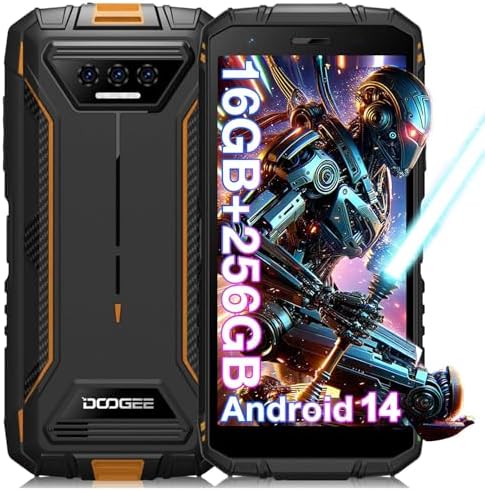DOOGEE S41 MAX Rugged Smartphone 2024,16GB + 256GB/SD 1TB, Android 14 Rugged Phone,6300mAh Rugged Cell Phone, 5.5" HD+ Display, IP68 Waterproof Outdoor Military Grade 4G Mobile Phone, NFC/WiFi/OTG