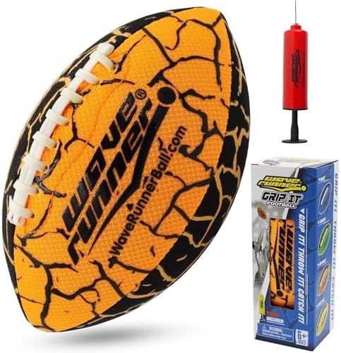 Wave Runner Grip It Waterproof Football, Size 9.25 - Beach Football, Kids Games, Beach Ball, Toys & Games - Special Grip Pattern, Double Laced, Light Weight, All Weather