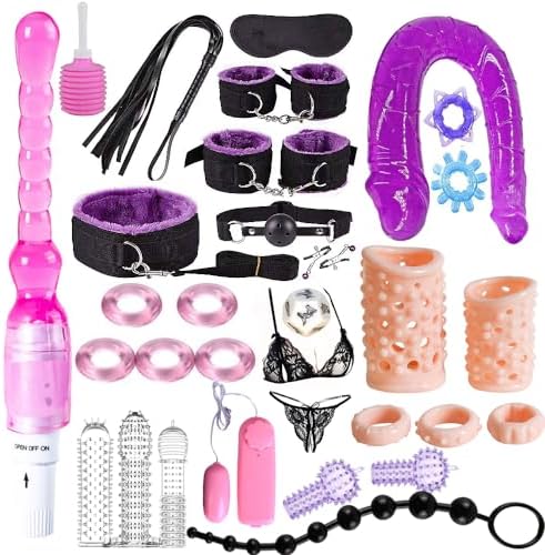 31Pcs Bondage Restraint Vibrator Silicone Anal Plug Sex Toys for Butt Plug Color