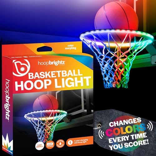 Brightz HoopBrightz LED Basketball Hoop Light - 2024's Must-Have for Basketball Lovers - Score and Celebrate with Motion Magic - Color Changing Fun Every Time You Score! - Fun Gift for Boys & Girls