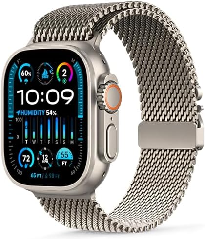 Metal Band Compatible with Apple Watch Band 49mm 46mm 45mm 44mm 42mm 41mm 40mm 38mm Men & Women, Business Stainless Steel Strap for iWatch Bands Ultra 2, SE, Ultra Series 9 8 7 6 5 4 3 2 1