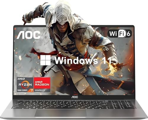 2025 Gaming Laptop with AMD Ryzen 7 5700U Processor(8C/16T, Up to 4.5GHz), 16.1“ FHD Display Laptop Computer with Backlit Keyboard, 16GB RAM 512GB SSD, WiFi 6, HDMI 1.4, USB3.2, Type-C, 53Wh Battery